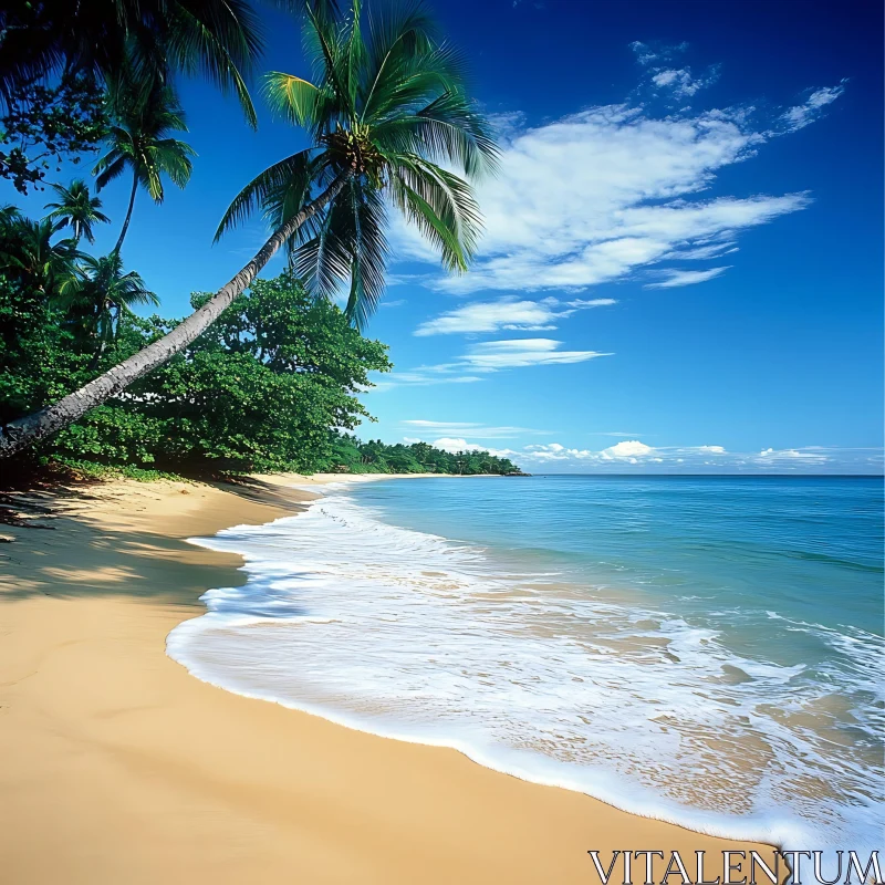 AI ART Peaceful Ocean View with Sandy Beach