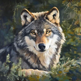 Majestic Wolf in Forest Glade