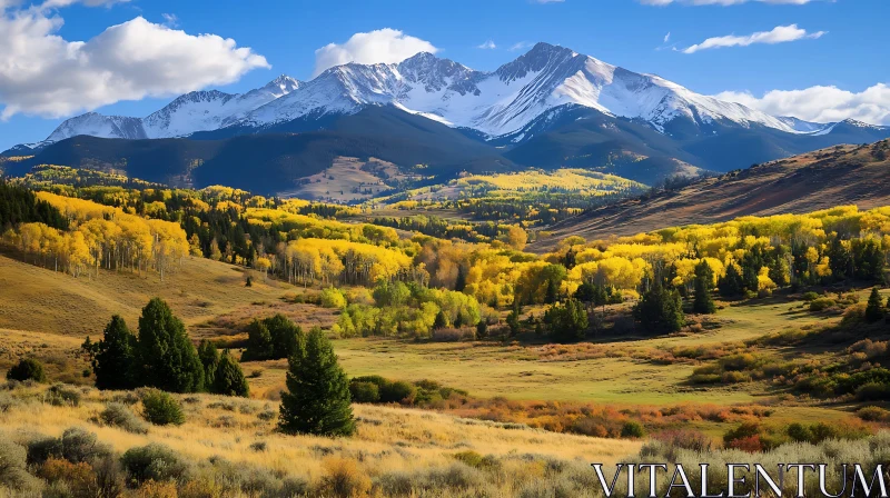 Picturesque Mountain Landscape with Autumn Colors AI Image