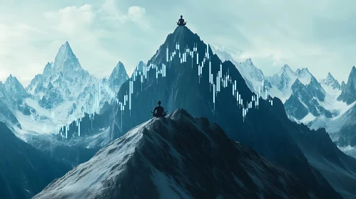 Meditating Silhouette on Mountain Peak