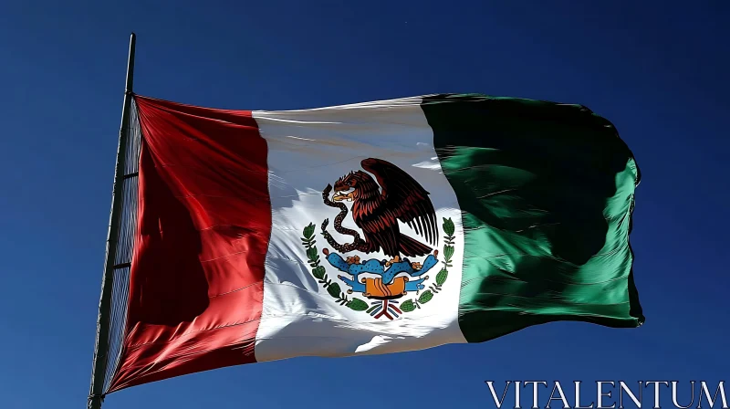 National Pride: Mexican Flag in the Wind AI Image