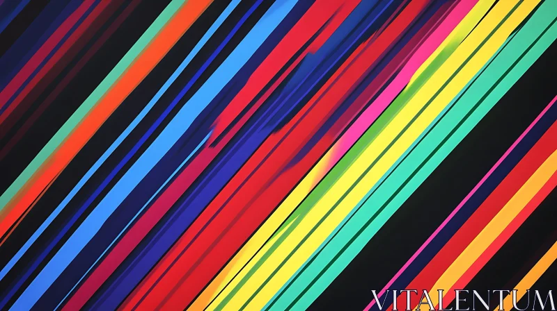 Colorful Diagonal Lines on Black AI Image