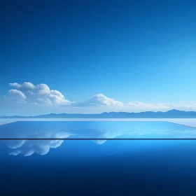 Tranquil Sky and Water Reflection Art