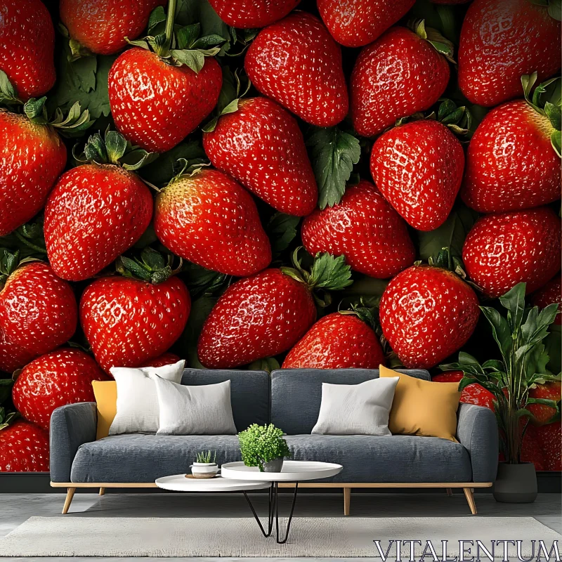 Crimson Berries: A Symphony of Strawberry Hues AI Image