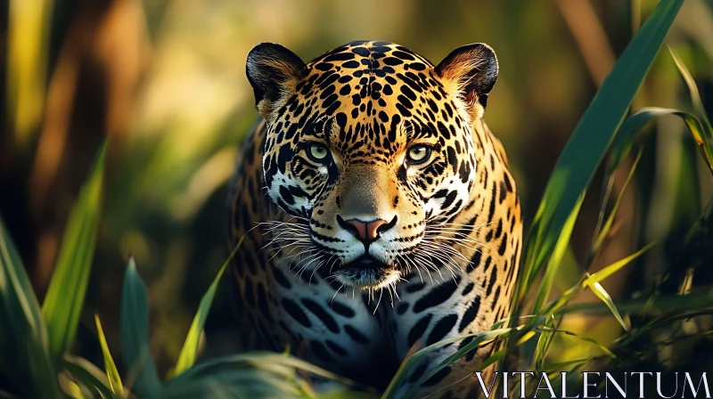 Jaguar Portrait in Natural Habitat AI Image