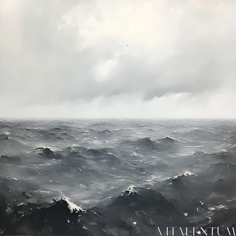 Calm Seascape with Rolling Waves AI Image