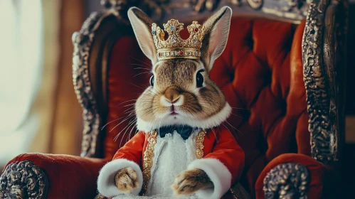 Rabbit King on Red Throne