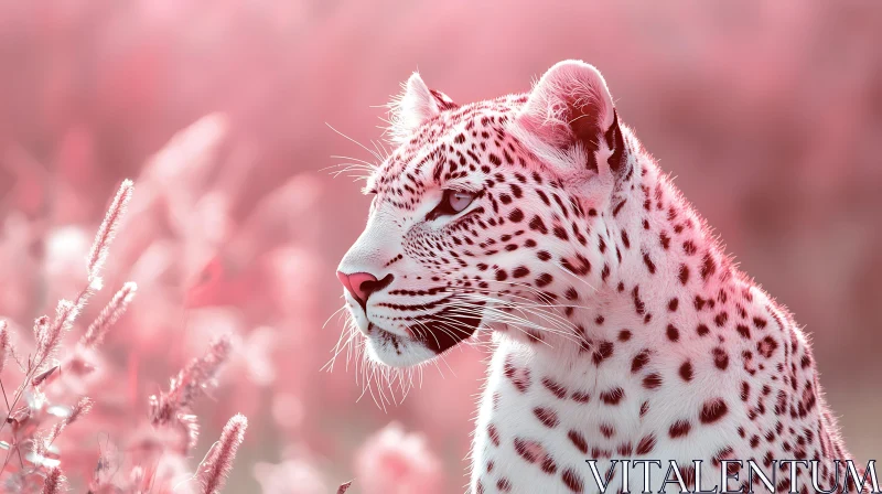 AI ART Leopard with Pink Hue