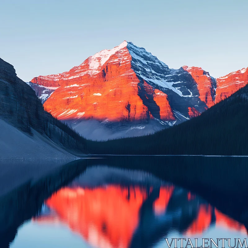 AI ART Lake Mountain Sunrise