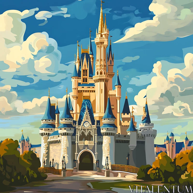 AI ART Magical Castle Illustration