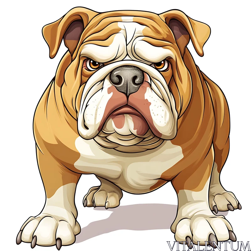 Cartoon Bulldog Art | Illustrative Pet Image AI Image