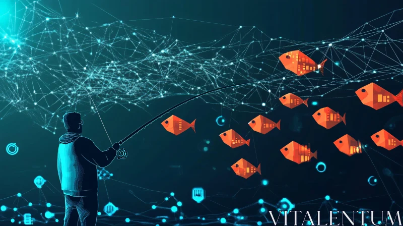 Data Fishing in the Digital Age AI Image