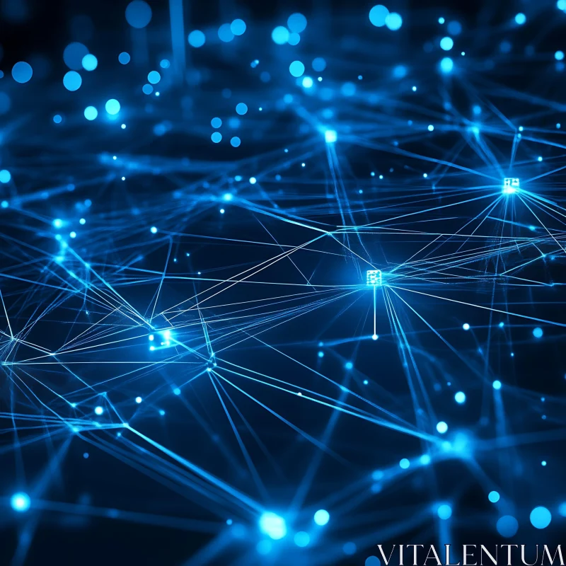 Interconnected Network of Data AI Image