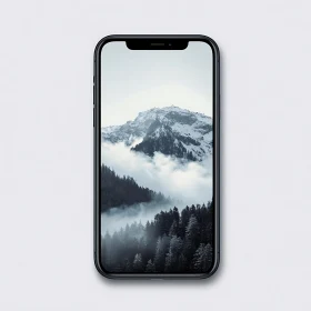 Snowy Mountain Landscape on Phone