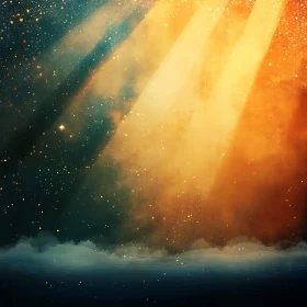 Celestial Beams on Tranquil Waters