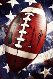 American Football on Stars and Stripes Background