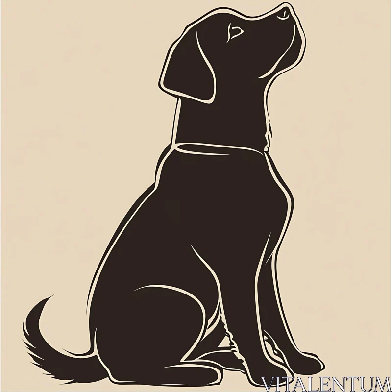 Simplified Dog Silhouette Profile Art AI Image