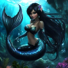 Mystical Mermaid of the Ocean Depths