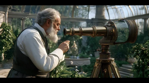 Vintage Telescope Observation