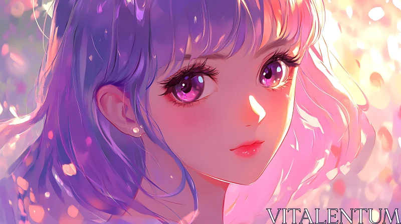 Magical Anime Portrait in Soft Colors AI Image