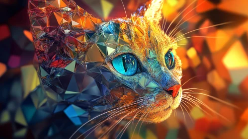 Geometric Cat Portrait