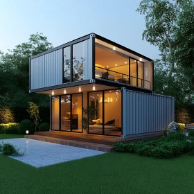 Innovative Container Home with Stacked Design