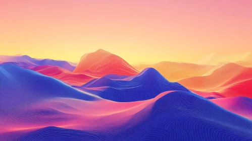 Colorful Abstract Mountain Range Artwork