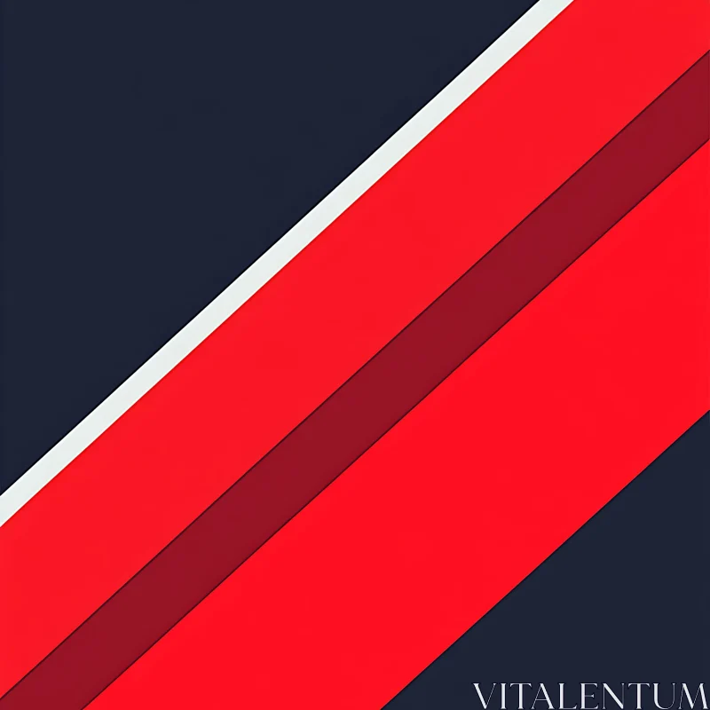 Modern Abstract Composition in Red and Blue AI Image