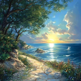 Coastal Path to Ocean Sunset