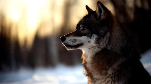 Wolf Portrait in Golden Light