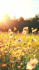 Daisies in Golden Sunlight