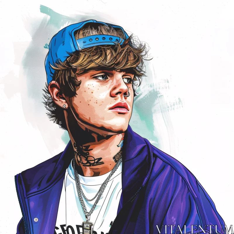 AI ART Justin Bieber Artistic Illustration