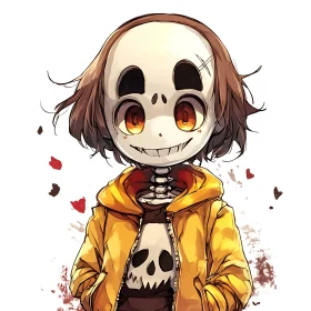 Adorable Skeleton Anime Character Art