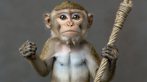 Monkey Portrait with Rope