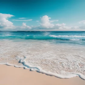 Coastal Serenity: Waves and Beach View