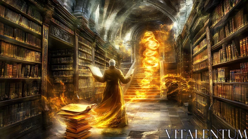 Wizard's Study: A Magical Illumination AI Image