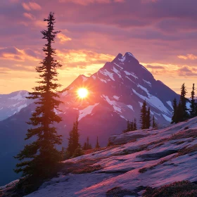 Mountain Sunset Scenery