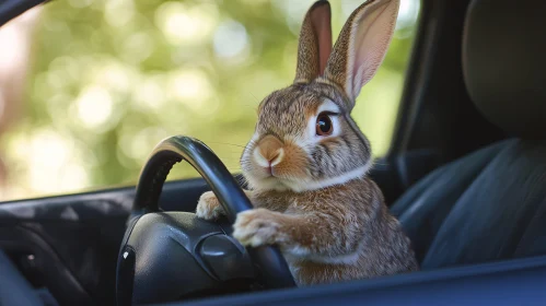 Bunny Behind the Wheel