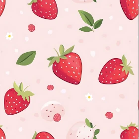 Fresh Strawberry and Leaf Pattern