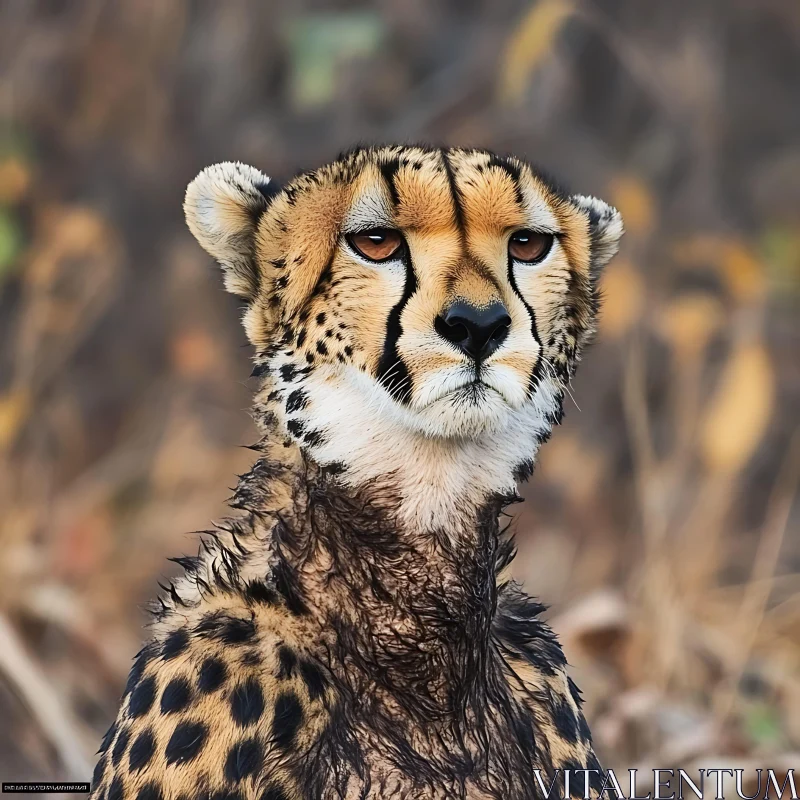 Close-Up of a Cheetah's Face AI Image