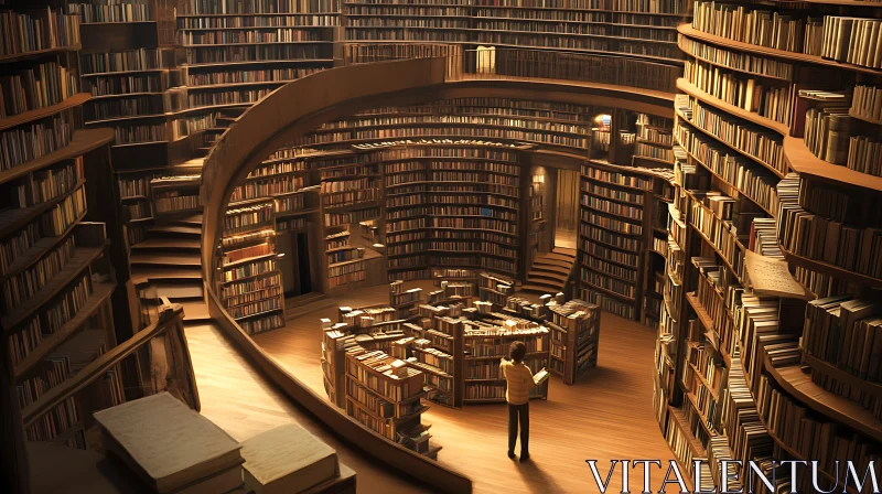 Vast Library: A Reader's Paradise AI Image