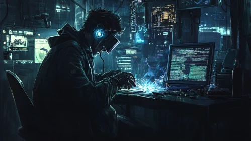 Dark Coding: A Cyberpunk Scene of the Future