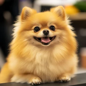 Happy and Fluffy Pomeranian Portrait