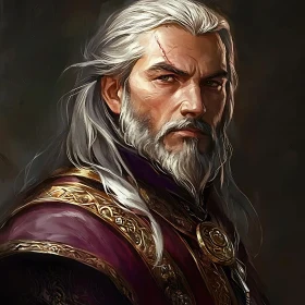 Aged Warrior with White Hair