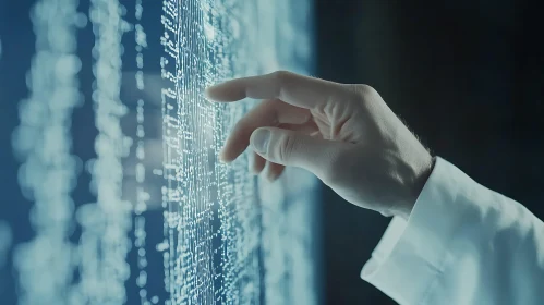 Hand Interacting with Virtual Data Stream