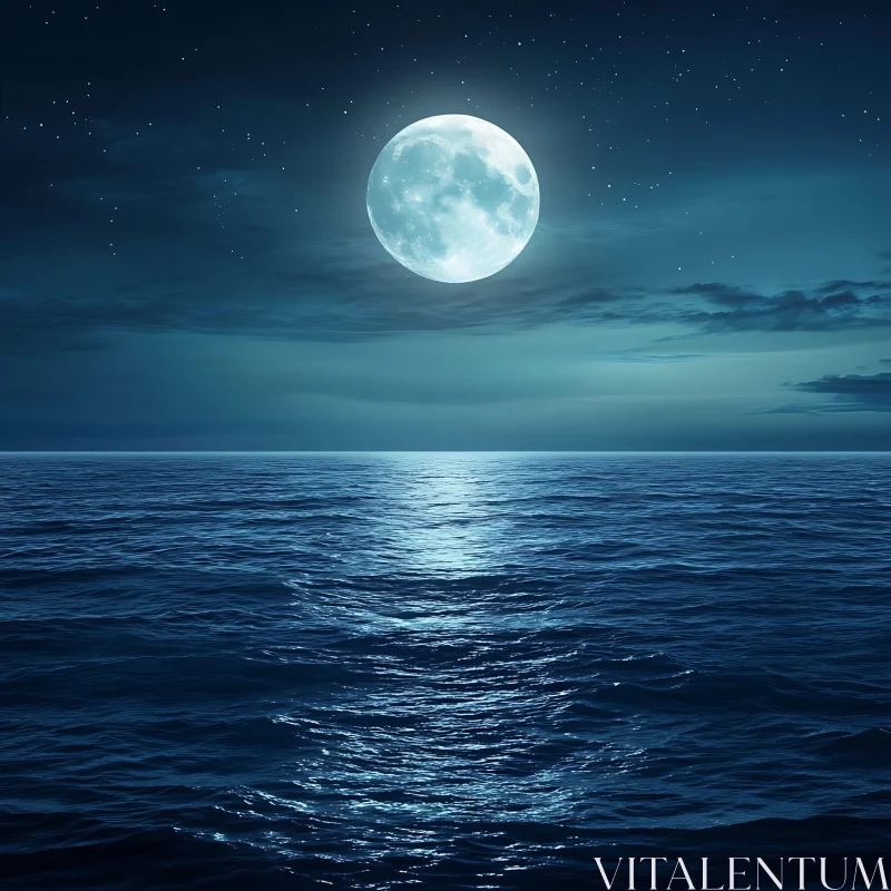 AI ART Tranquil Moonlight Reflections on the Sea