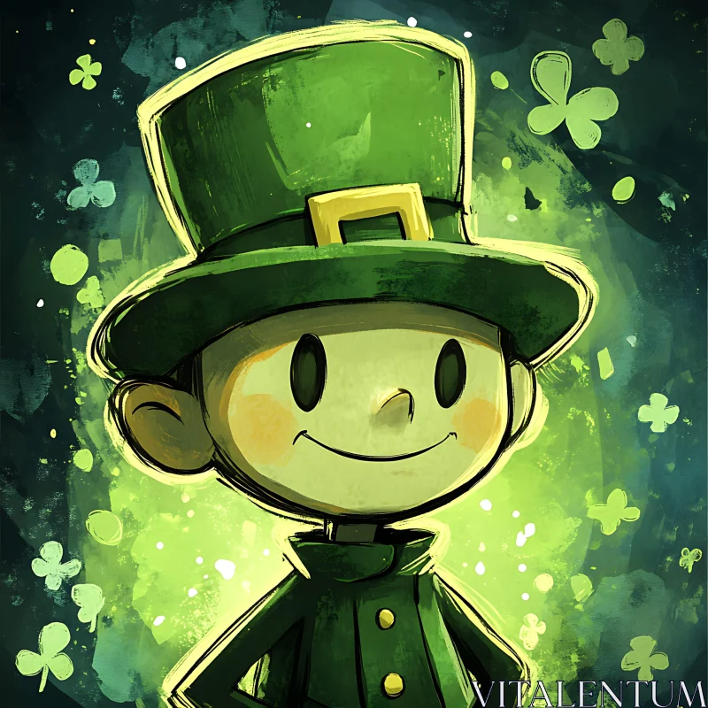 St. Patrick's Day Leprechaun Cartoon AI Image