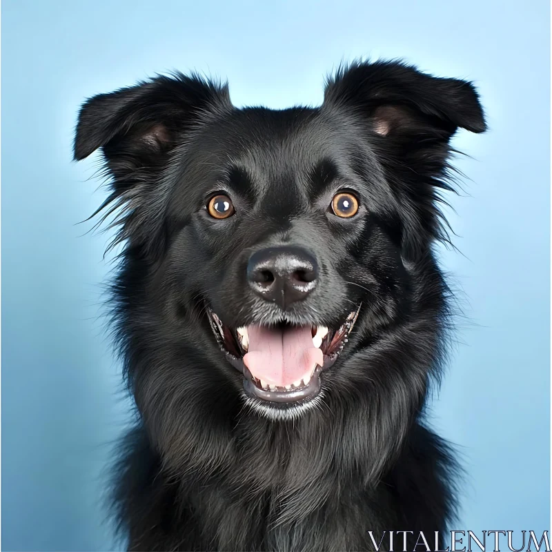 Lively Black Dog Portrait AI Image