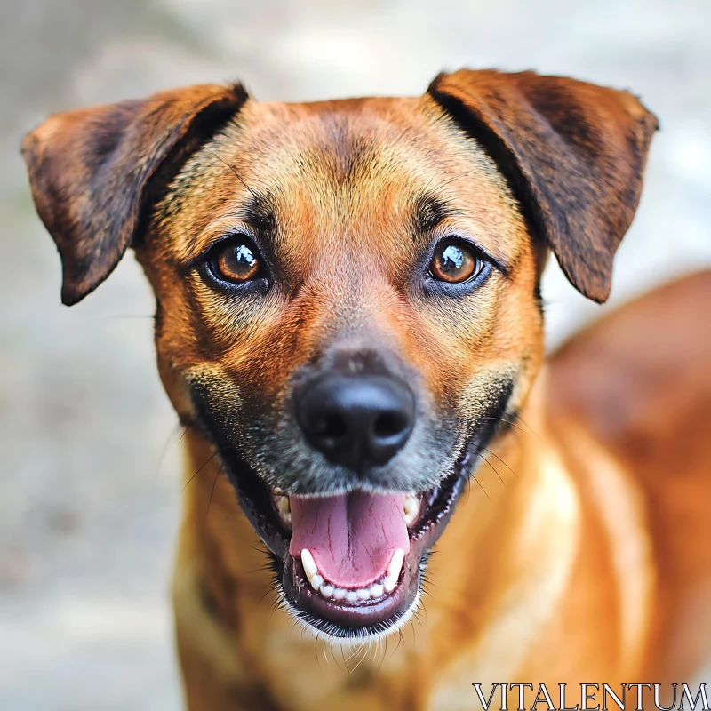 Joyful Canine Portrait Looking at Camera AI Image