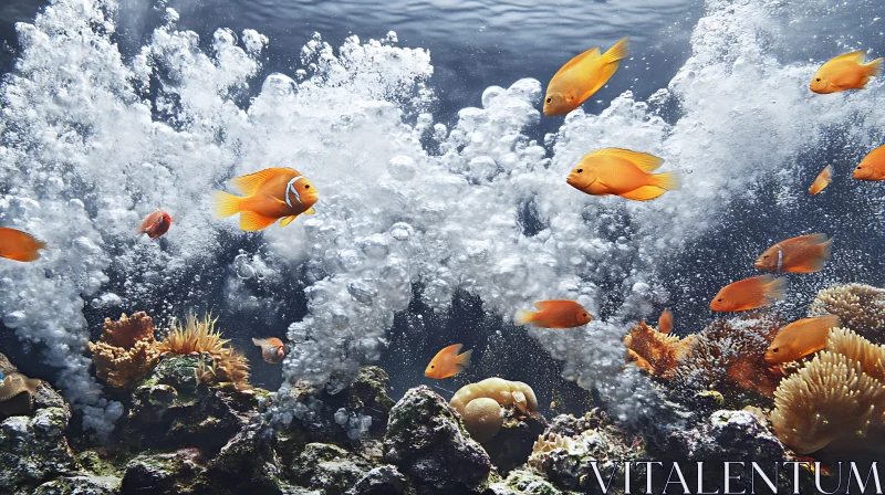 Aquatic Life with Orange Fish AI Image